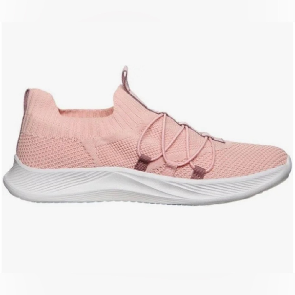Pink Slip-On Sneakers with Knit Design